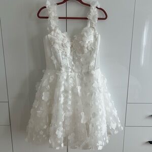 Custom Primrose 3D Flower Lace Mini Dress